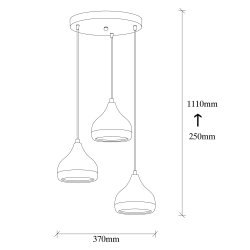 LUMI Alithos loftlampe - kobber og sort metal