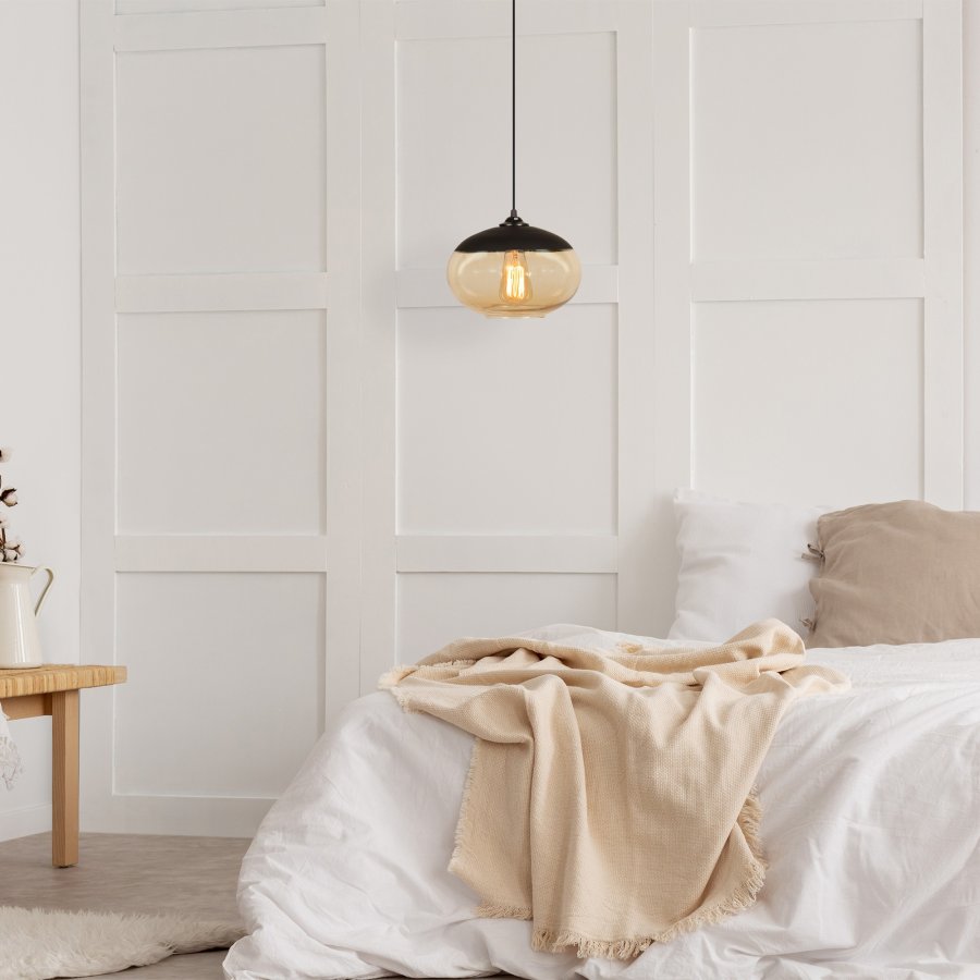 LUMI Camini MR taklampe, justerbar hyde - gult og svart jern