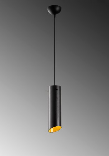 LUMI Sivani MR taklampe, justerbar hyde - gul og svart metall