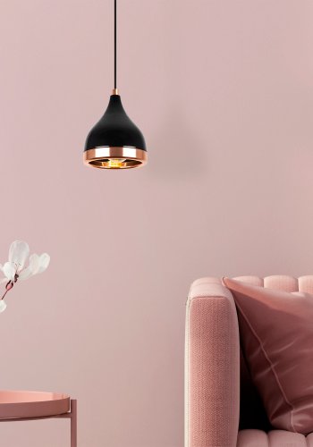 LUMI Y?ldo taklampe, justerbar hyde - kobber og svart metall