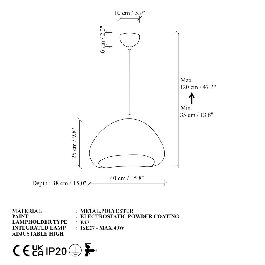 NORDV&Auml;RK Lora-40-Nua Ljuskrona