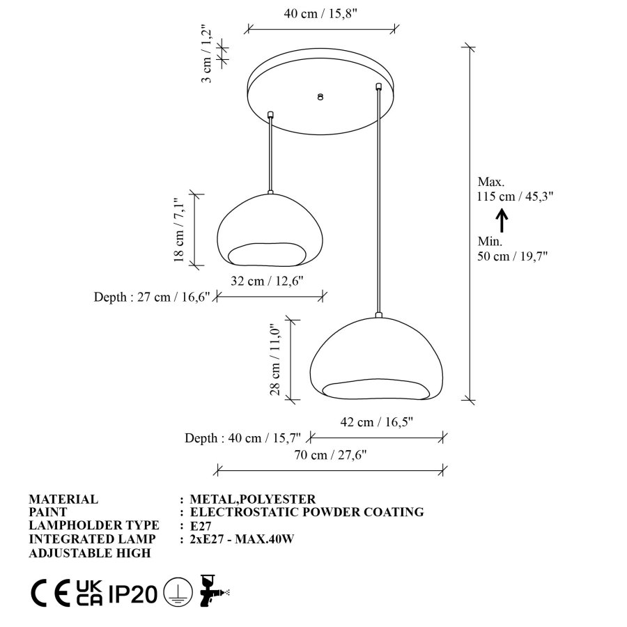NORDV&Auml;RK Loval-30-40-T-Nua Ljuskrona