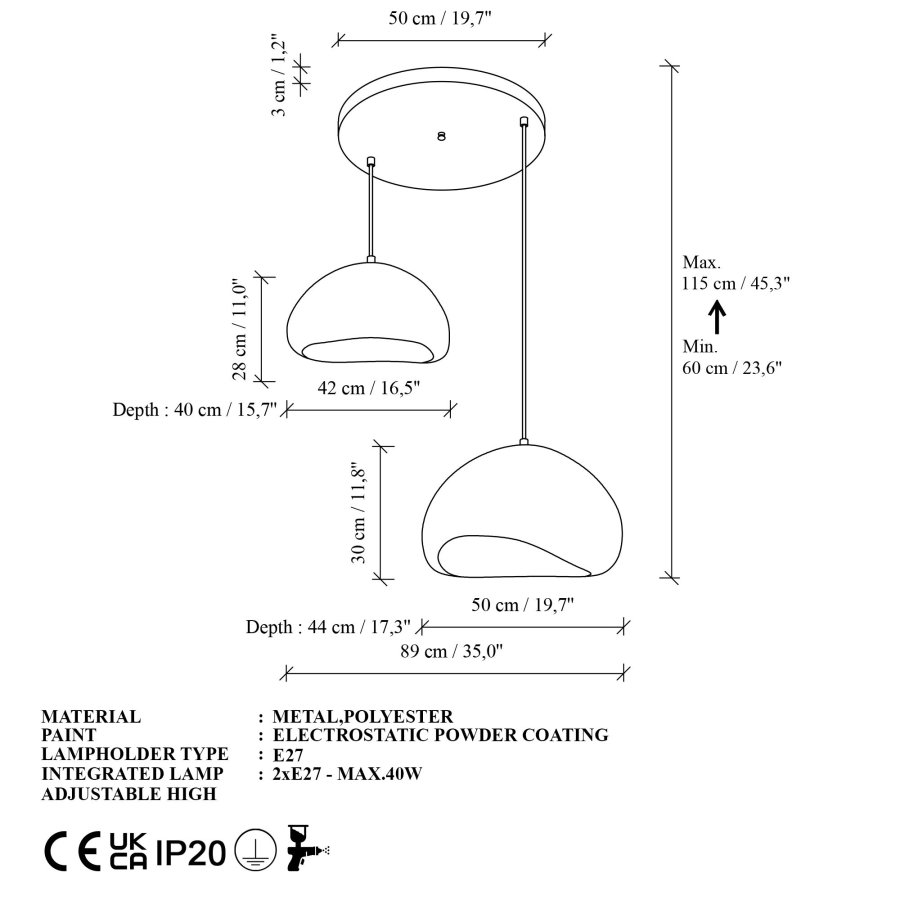 NORDV&Auml;RK Loval-40-50-T-Nua Ljuskrona