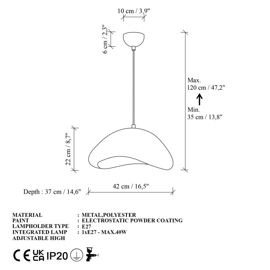 NORDV&Auml;RK Luna-40-Nua Ljuskrona