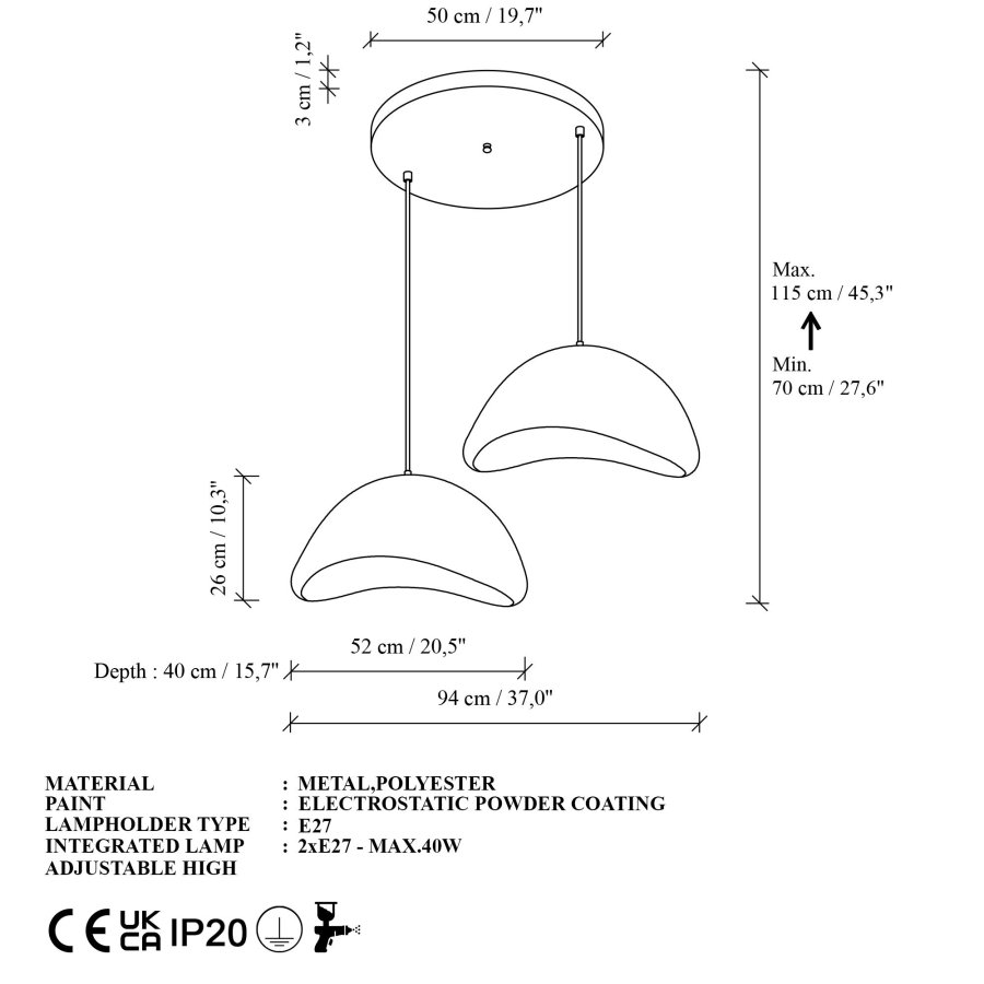 NORDV&Auml;RK Luna-50-50-T-Nua Ljuskrona