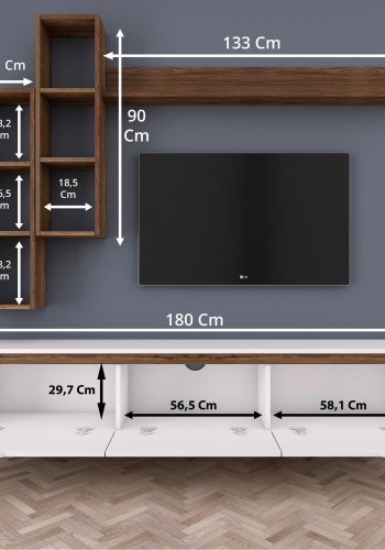 NORDVRK M16 TV-enhet, hvit valntt