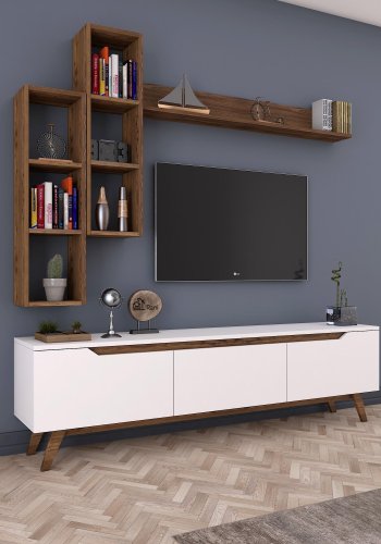 NORDVRK M16 TV-enhet, hvit valntt