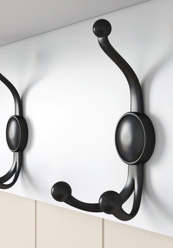 FUNZI LIVING P2 hattehylle, med 5 kroker - hvit melamin