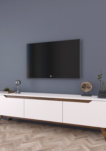 NORDVRK D1 TV-stativ, hvit valntt