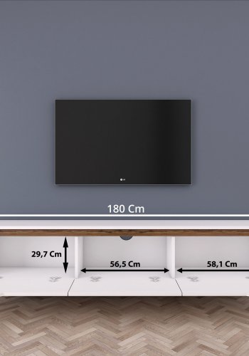 NORDVRK D1 TV-stativ, hvit valntt