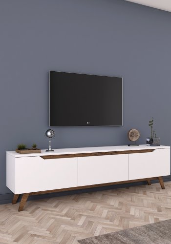 NORDVRK D1 TV-stativ, hvit valntt