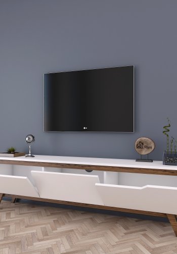 NORDVRK D1 TV-stativ, hvit valntt