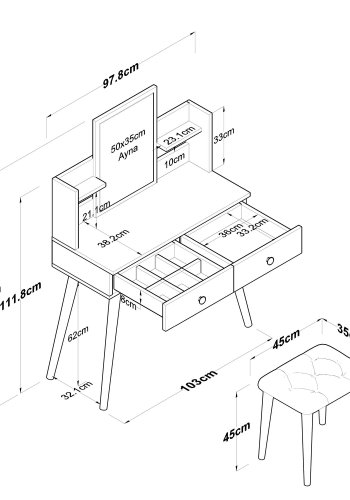 NORDVÄRK BJ102- 2235 Sminkebord