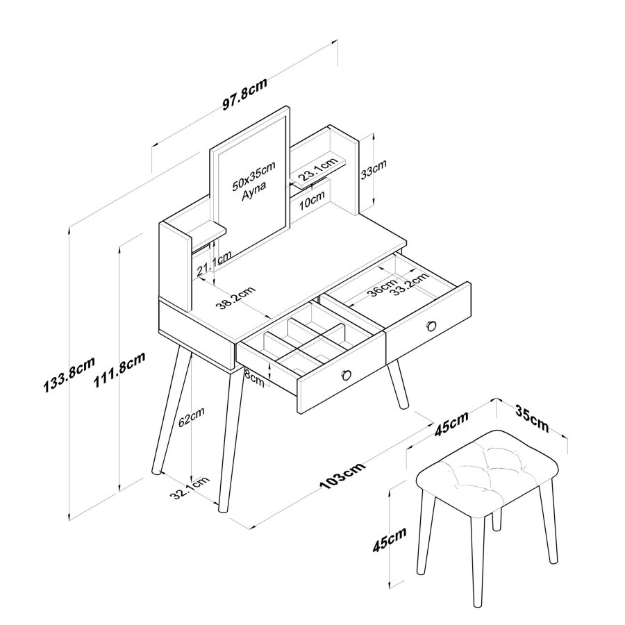 NORDVÄRK BJ102- 2235 Sminkebord
