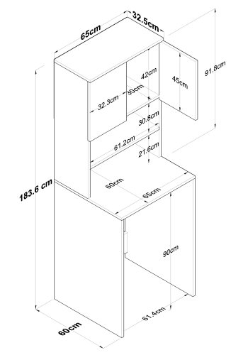 NORDVÄRK KD101 - 2674 Vaskemaskineskab