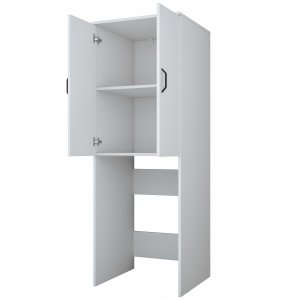 NORDVÄRK KD110 3192 vaskemaskinskap, med 2 drer og 1 hylle - hvit melamin (65x62,5)