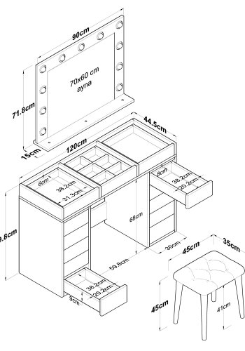 NORDVÄRK BJ156 - 3872 Sminkebord