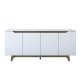FUNZI LIVING GD102 Sideboard, m. 4 Türen und 2 Regale - weißes und walnussfarbenes Melamin