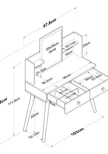 NORDVÄRK BJ102 - 2232 Sminkebord