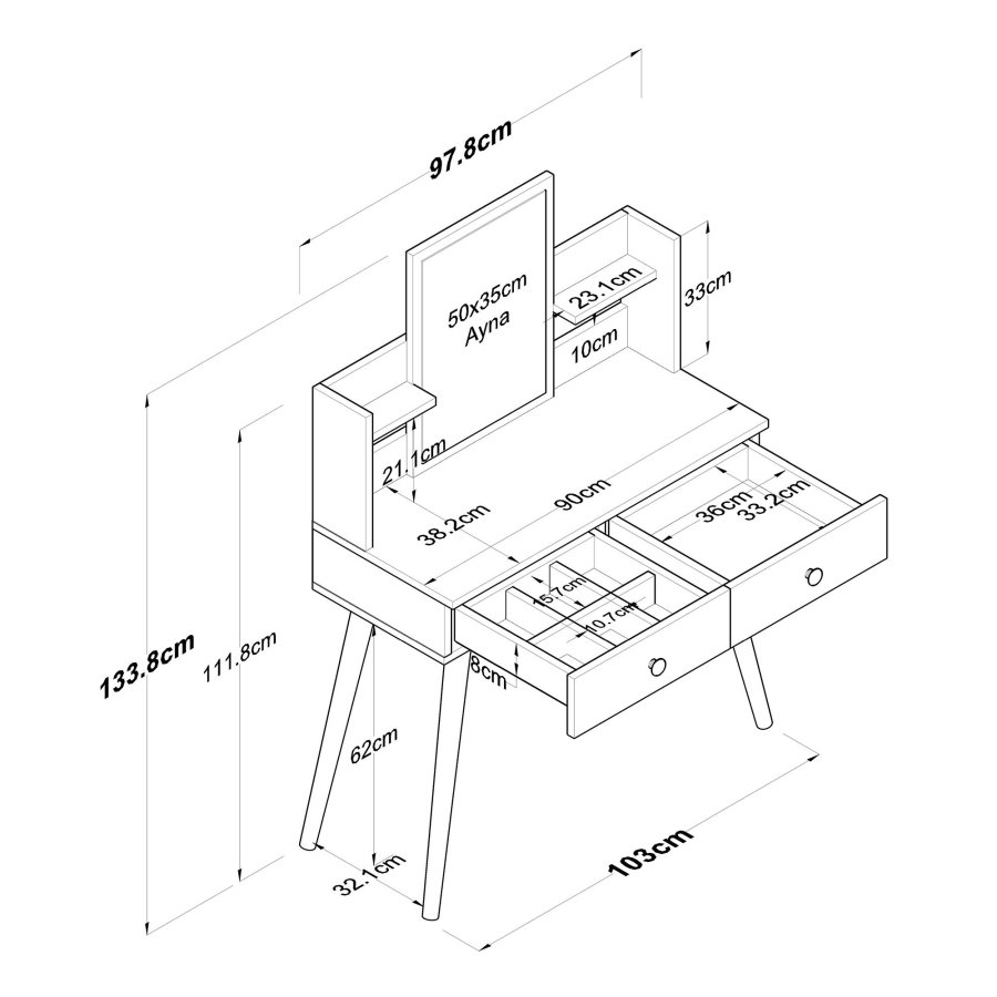 NORDVÄRK BJ102 - 2232 Sminkebord