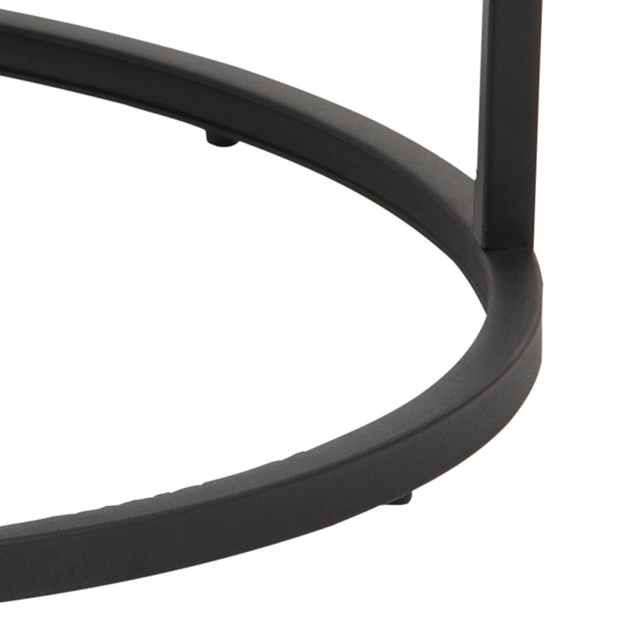 ACT NORDIC Spiro Couchtisch-Set – schwarzes Melamin mit Marmordruck/Rauchglas und schwarzes Metall (2er-Set)