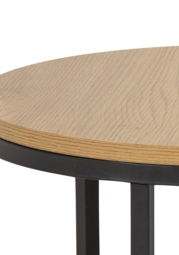 ACT NORDIC Spiro soffbordsset - melamin vild ek och svart metall (set om 2)