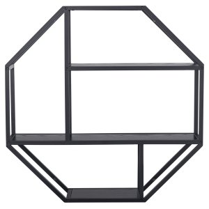 ACT NORDIC Seaford vegghylle - sort melamin ask og sort metall