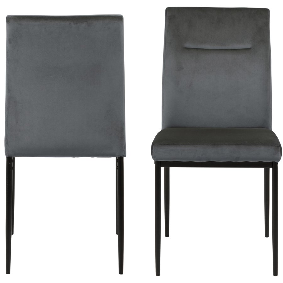 ACT NORDIC Demi spisestol - mrkegr polyester og sort metall