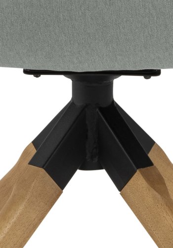 ACT NORDIC Aura spisebordsstol, m. armln og drejefunktion - lysegr polyester og natur gummitr