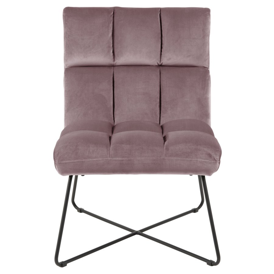 ACT NORDIC Alba Loungesessel - staubrosa Polyester und schwarzes Metall