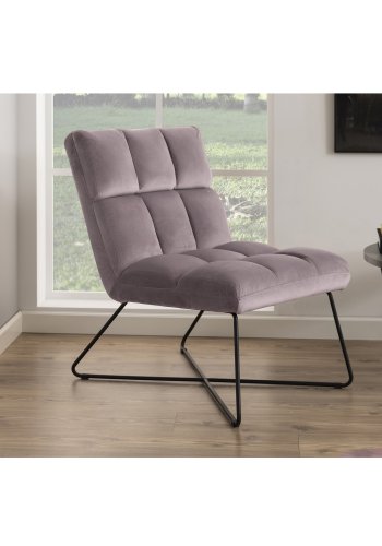 ACT NORDIC Alba Loungesessel - staubrosa Polyester und schwarzes Metall