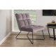 ACT NORDIC Alba Loungesessel - staubrosa Polyester und schwarzes Metall