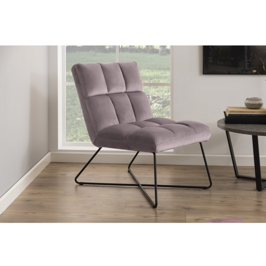ACT NORDIC Alba Loungesessel - staubrosa Polyester und schwarzes Metall