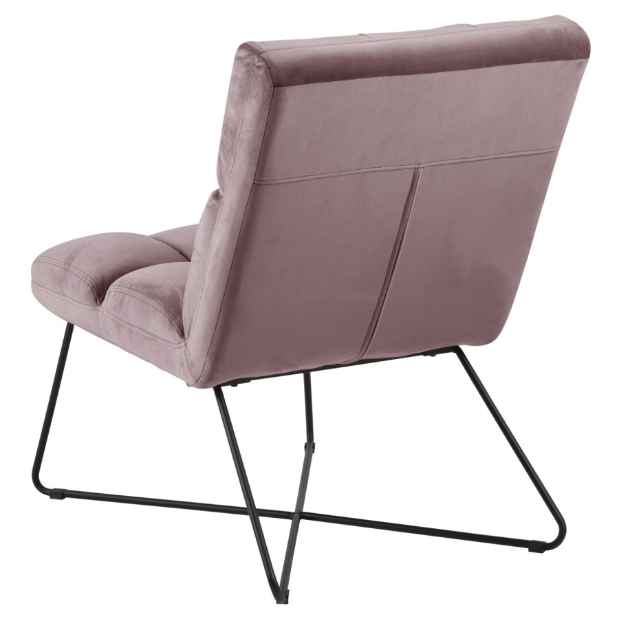 ACT NORDIC Alba Loungesessel - staubrosa Polyester und schwarzes Metall