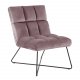 ACT NORDIC Alba Loungesessel - staubrosa Polyester und schwarzes Metall