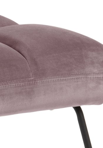 ACT NORDIC Alba Loungesessel - staubrosa Polyester und schwarzes Metall