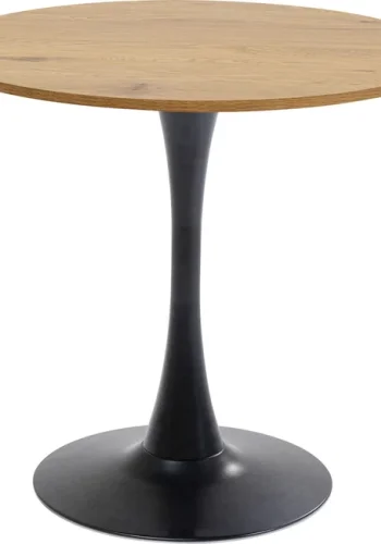 KARE DESIGN Schickeria spisebord, rund - laminat m. egetrslook og sort stl (80)