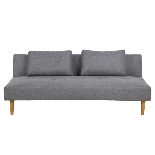 Lucca sovesofa, lysegr polyester og ben i gummitr 82cm