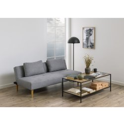 Lucca sovesofa, lysegr polyester og ben i gummitr 82cm