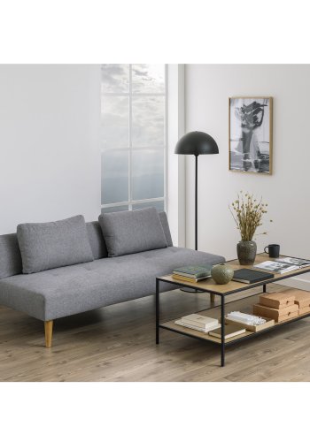 ACT NORDIC Lucca sovesofa, m. 2 puder - lysegr polyester og gummitr