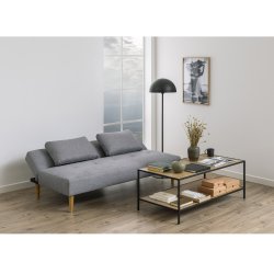Lucca sovesofa, lysegr polyester og ben i gummitr 82cm