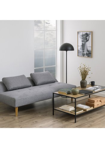 ACT NORDIC Lucca sovesofa, m. 2 puder - lysegr polyester og gummitr