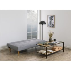 Lucca sovesofa, lysegr polyester og ben i gummitr 82cm