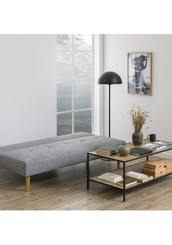 ACT NORDIC Lucca sovesofa, m. 2 puder - lysegr polyester og gummitr