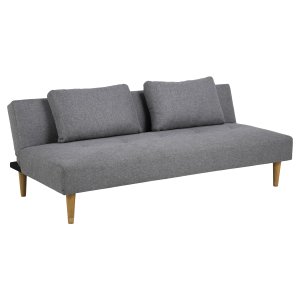 ACT NORDIC Lucca sovesofa, m. 2 puder - lysegr polyester og gummitr