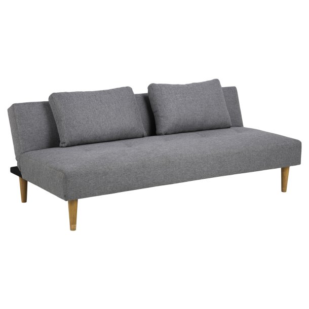 Lucca sovesofa, lysegr polyester og ben i gummitr 82cm