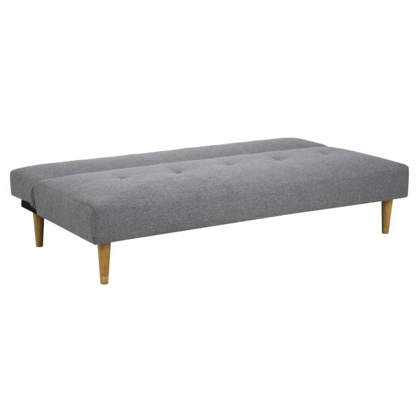 Lucca sovesofa, lysegr polyester og ben i gummitr 82cm