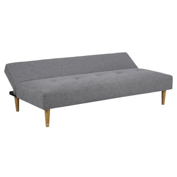 Lucca sovesofa, lysegr polyester og ben i gummitr 82cm