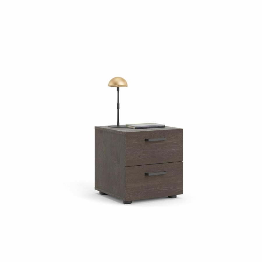 TWILUM Dallas sngbord, w. 2 ldor - brun folie (40x40,25)