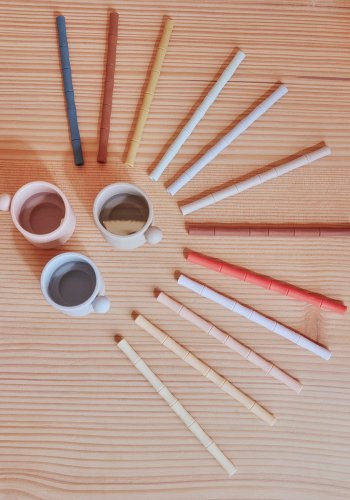 OYOY MINI Bamboo Silikonsugerrr - Pakke med 6 - Kirsebrrd / Vanilje